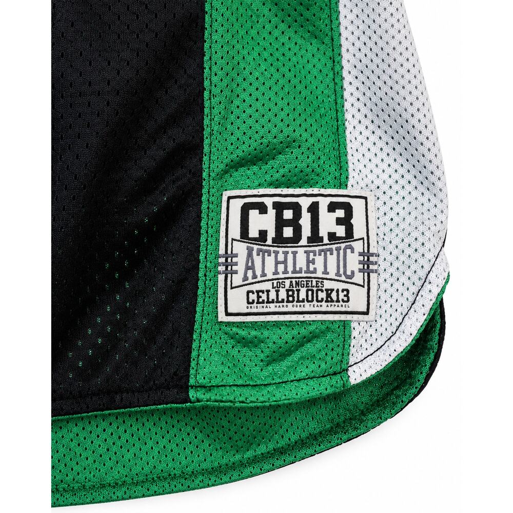 CellBlock 13 CB13 Men’s Mesh Short Shorts XL Black Green 2" Inseam - Picture 3 of 4